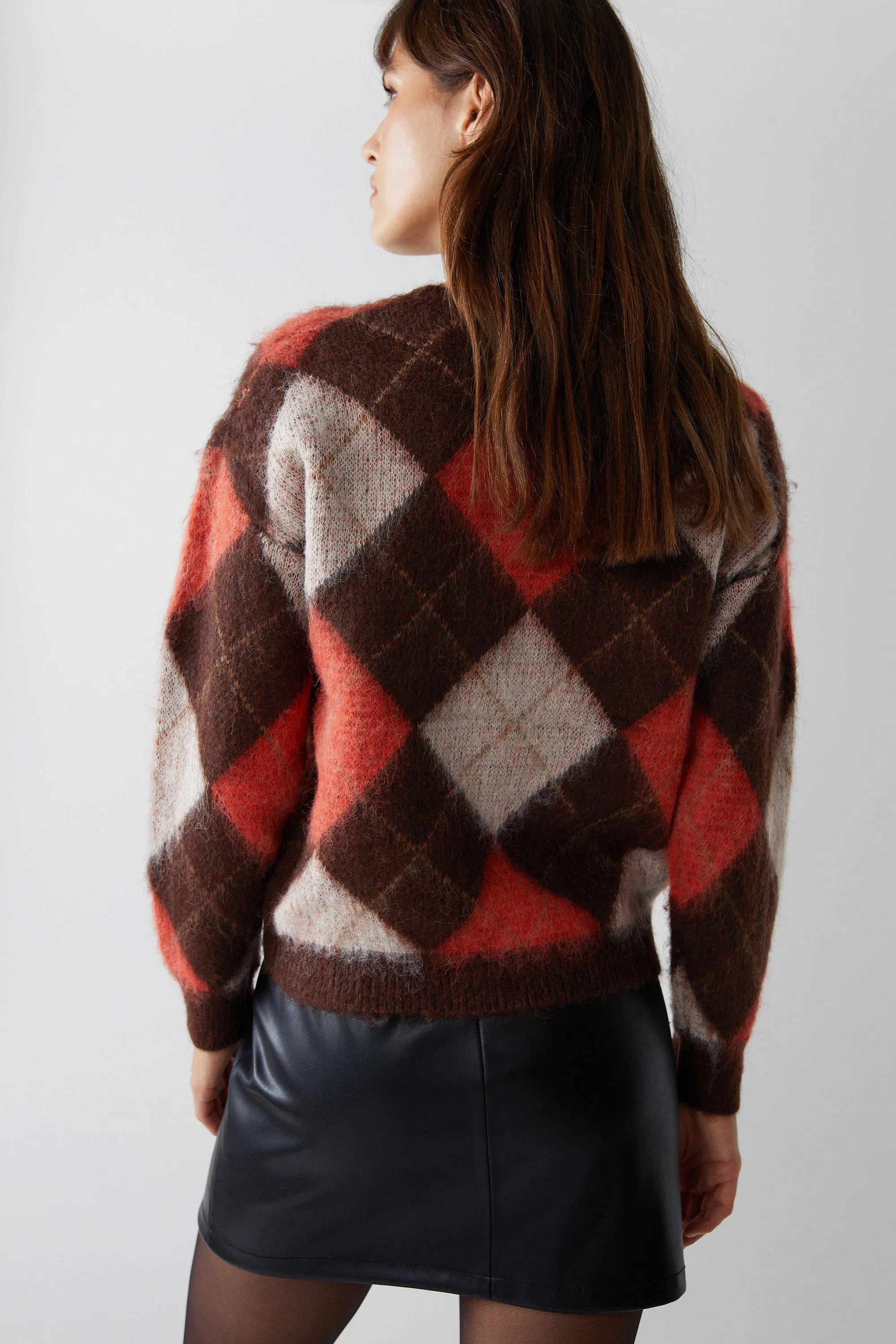 Jumpers & Cardigans | Brushed Knit Multi Check Jumper | Warehouse