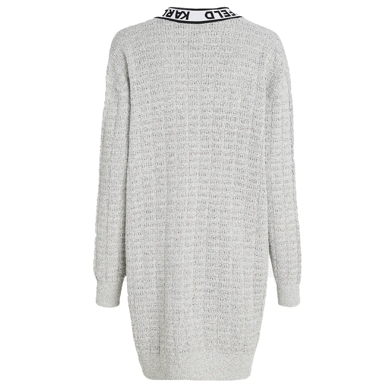 Karl Bouclé Cardigan -White/Black