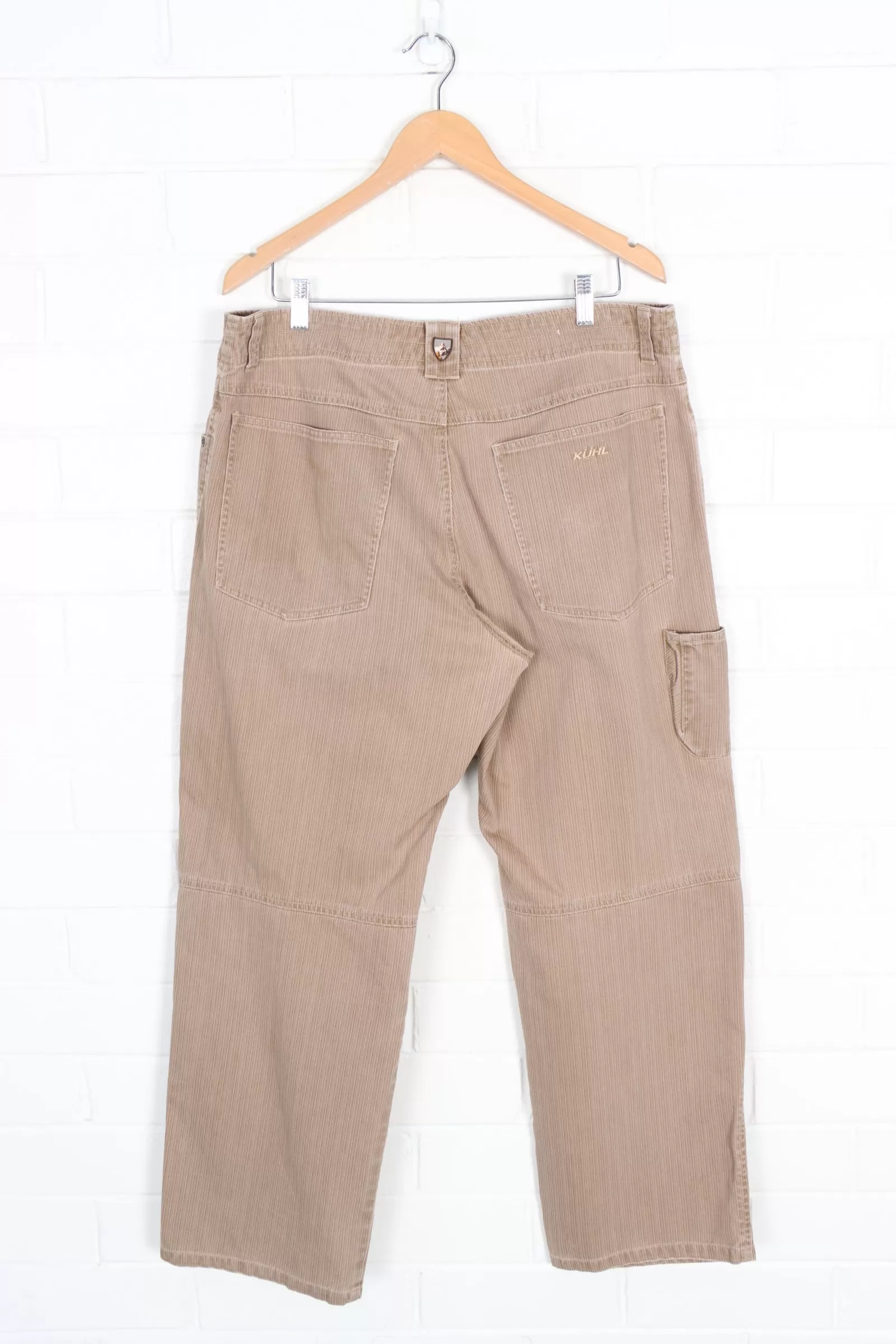 KUHL Tan Pin Stripe Double Knee Pants (36 x 30)