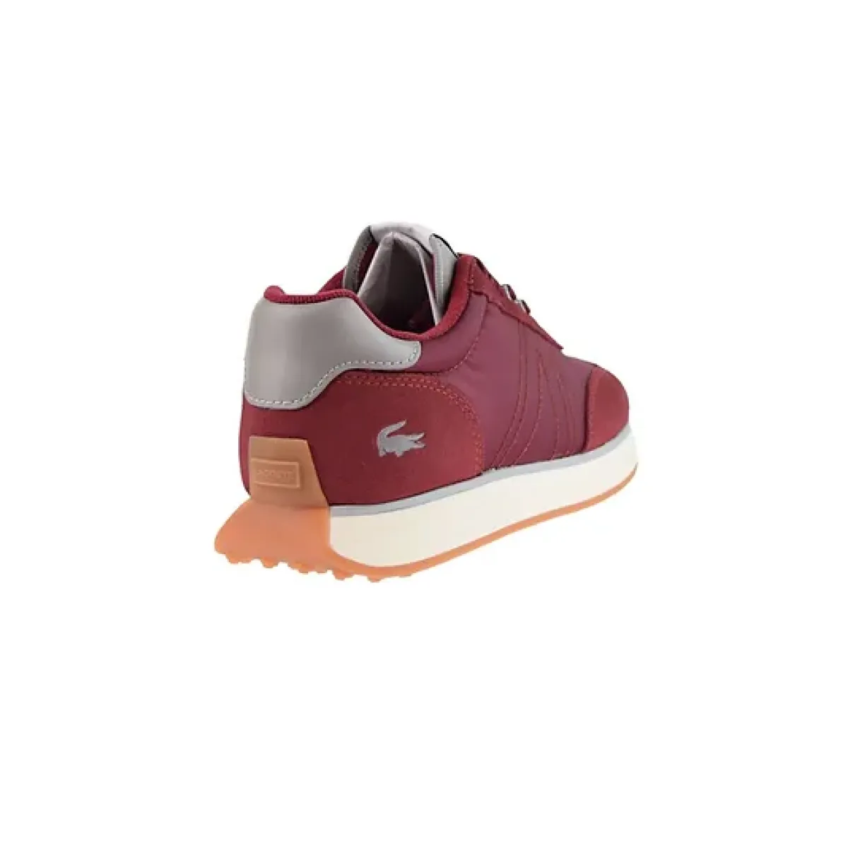 LACOSTE 7-45SMA00033C9 L-SPIN 123 MN'S (MEDIU BURGUNDY/OFF WHITE MESH & SUEDE LIFESTYLE SHOES