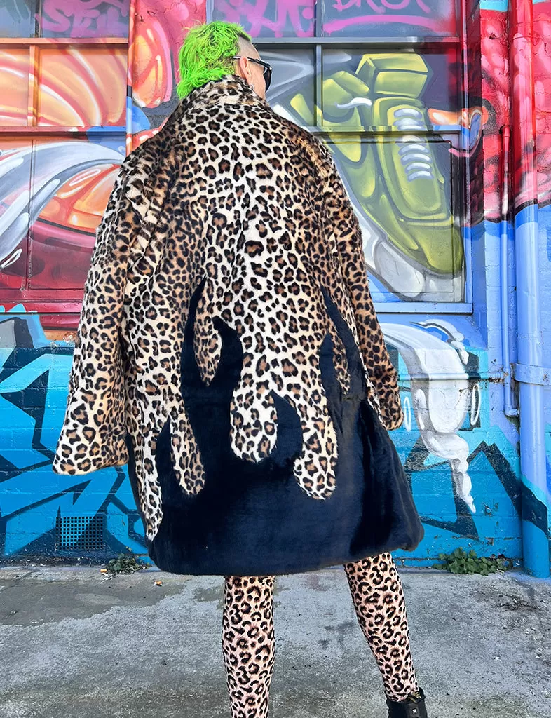 LION KING FAUX FUR JACKET - LEOPARD & BLACK *READY TO SHIP*