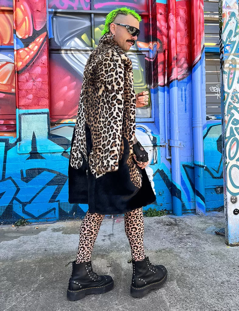 LION KING FAUX FUR JACKET - LEOPARD & BLACK *READY TO SHIP*