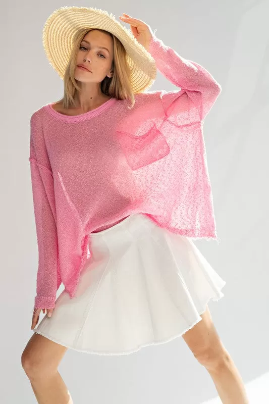 Long Sleeve Knitted Crop Pullover Sweater