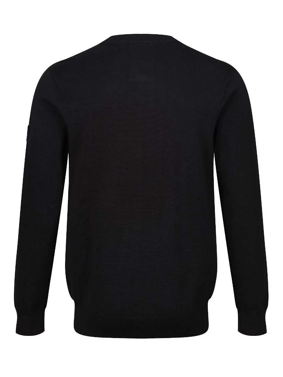 Luke 1977 Berwick Panel Crew Neck Jumpers Black