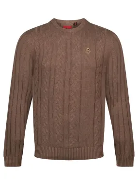 Luke 1977 Modern Crew Neck Jumpers Mushroom