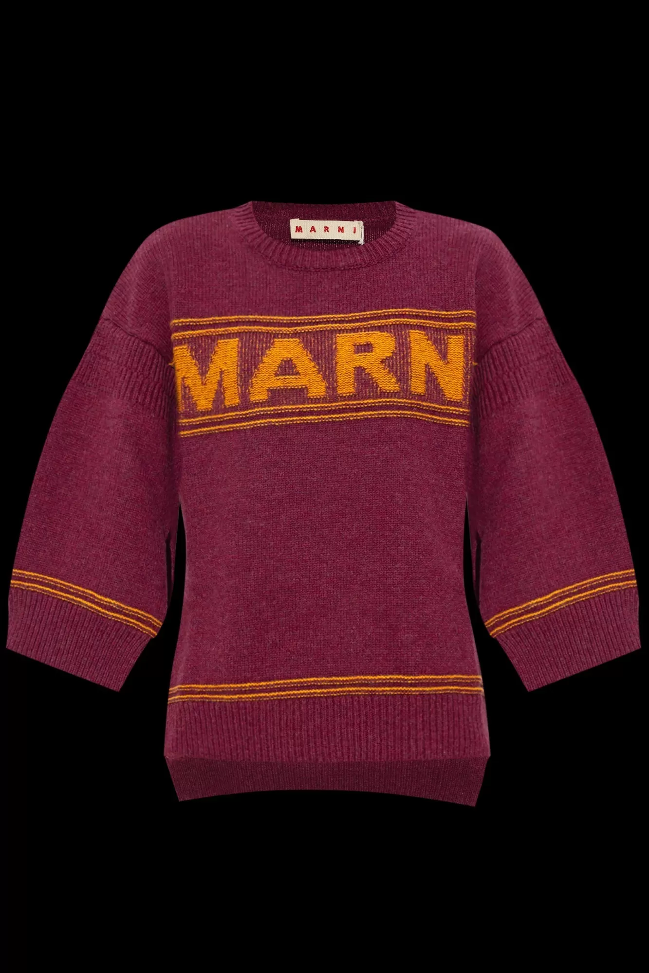 MARNI  |Ruby red wool sweater with logo