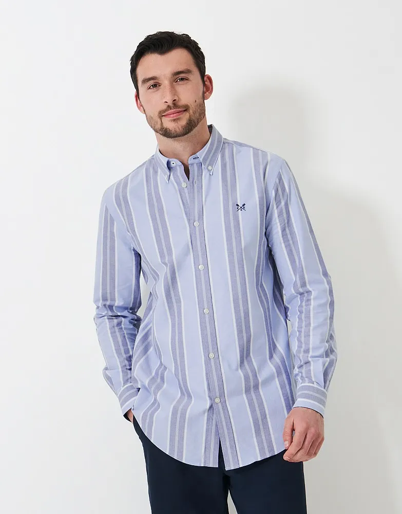 Men's Long Sleeve Oxford Stripe Classic Fit Shirt from Crew Clothing Company