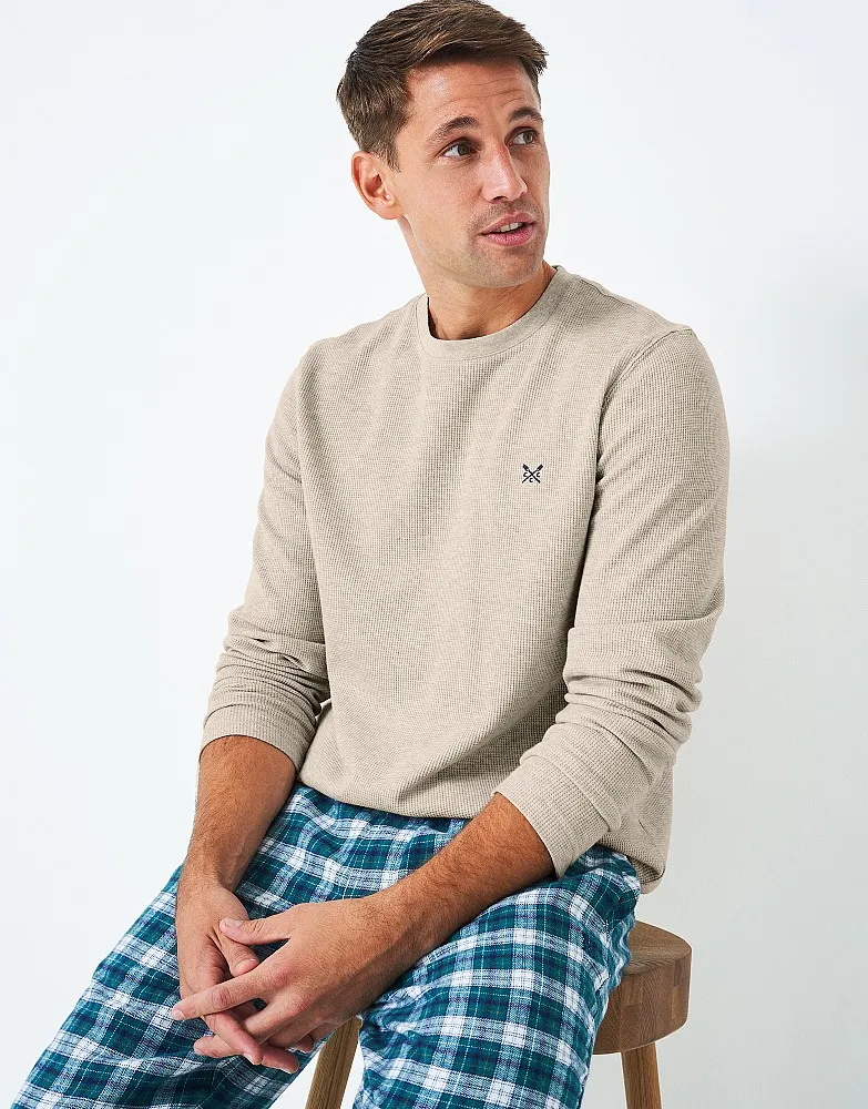 Men's Long Sleeve Waffle Pyjama Top from Crew Clothing Company