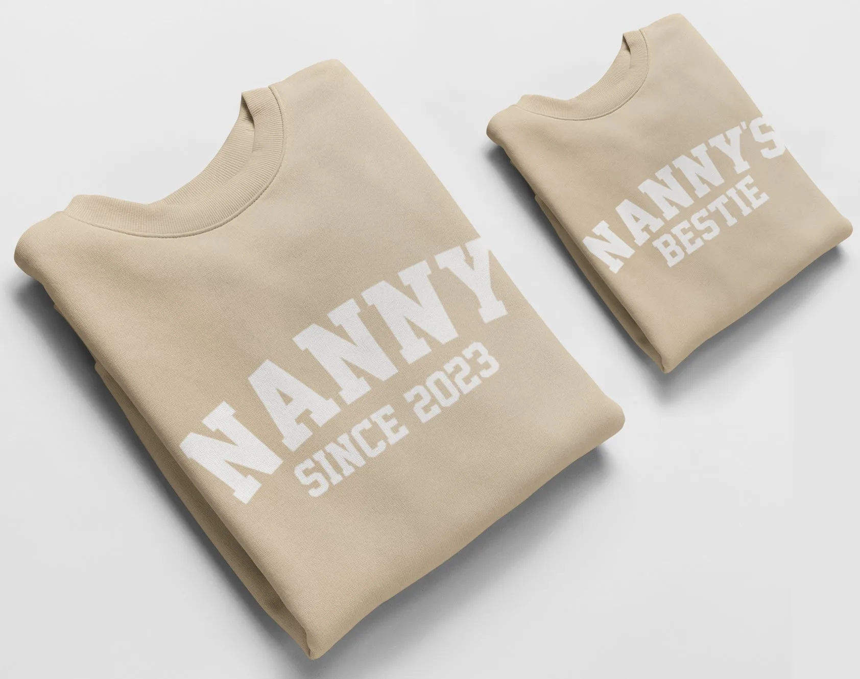 Nanny and Nannys Bestie Jumpers, Matching Jumpers Nanny Gift Nannys Bestie Gift Desert Sand