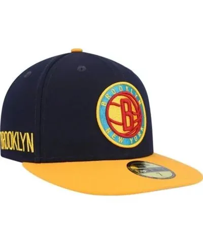 New Era Men's NBA Navy/Gold Brooklyn Nets Midnight 59FIFTY Fitted Hat