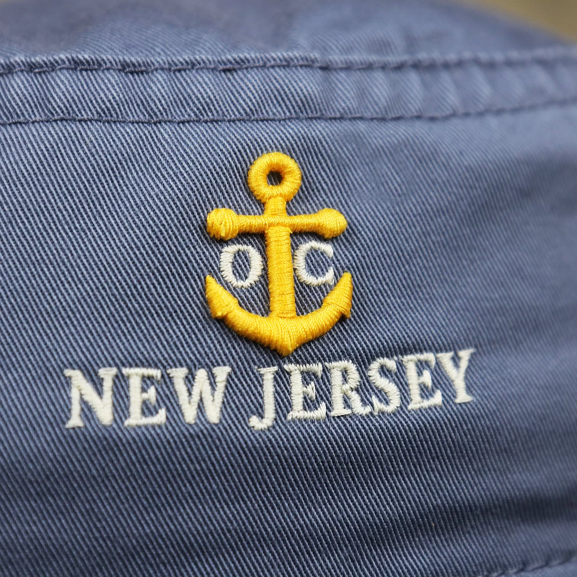 Ocean City Anchor New Jersey Wordmark Bucket Hat | Slate Blue Bucket Hat