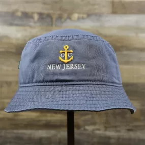 Ocean City Anchor New Jersey Wordmark Bucket Hat | Slate Blue Bucket Hat