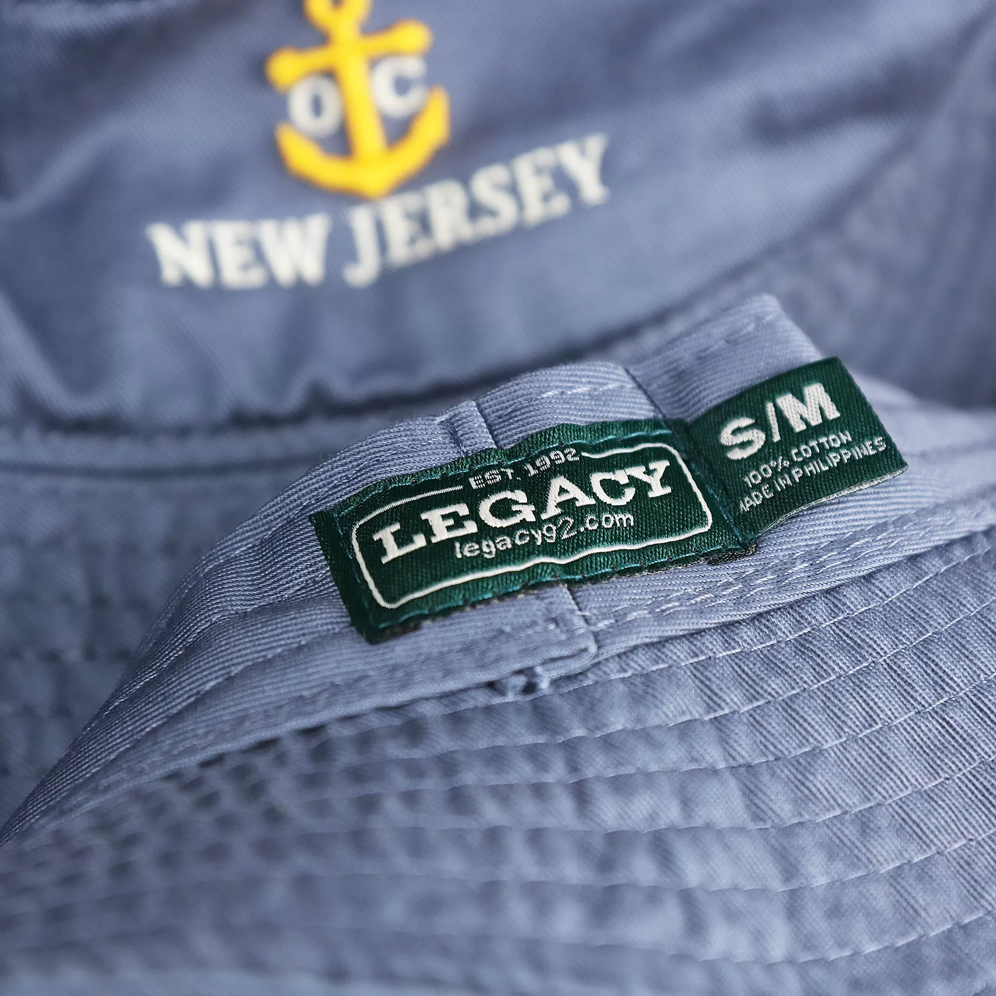 Ocean City Anchor New Jersey Wordmark Bucket Hat | Slate Blue Bucket Hat