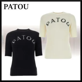 PATOU  |Crew Neck Casual Style Wool Blended Fabrics Street Style