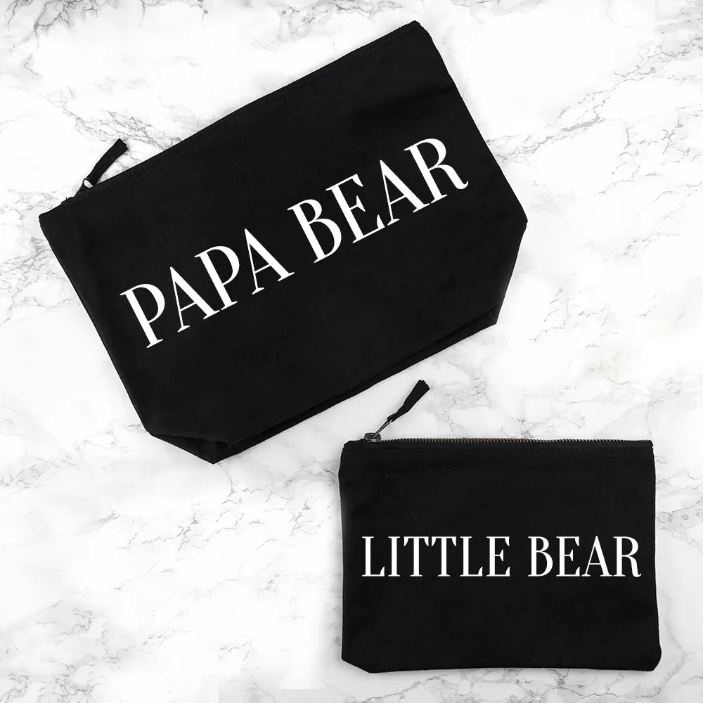 Personalised Daddy & Me Black Wash Bags