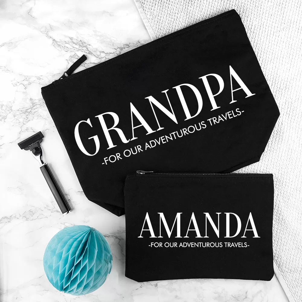 Personalised Daddy & Me Black Wash Bags