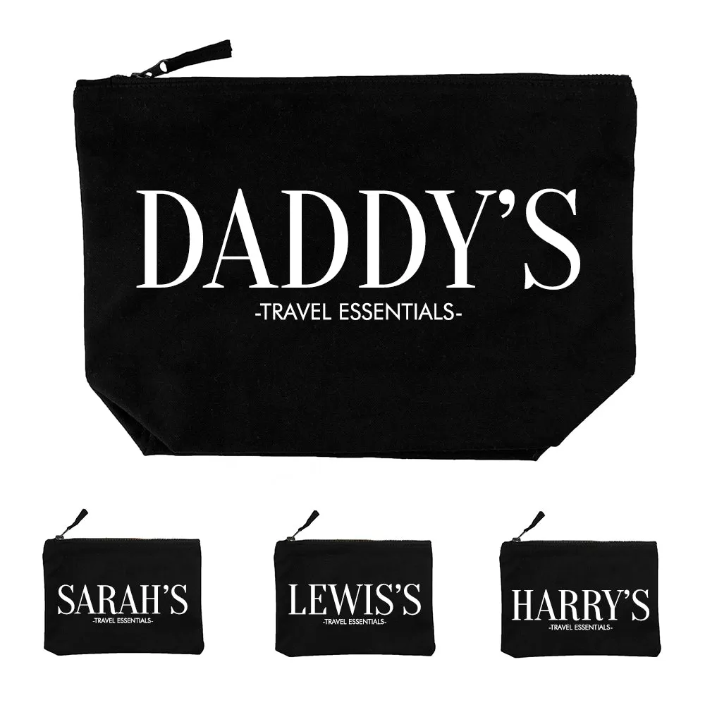 Personalised Daddy & Me Black Wash Bags