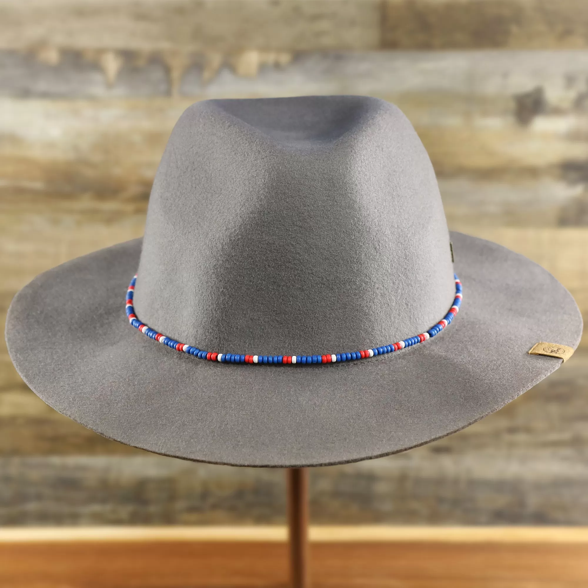 Philadelphia 76ers Beaded Wide Brim Fedora Hat With Metal New Era Logo | Gray Fedora Hat