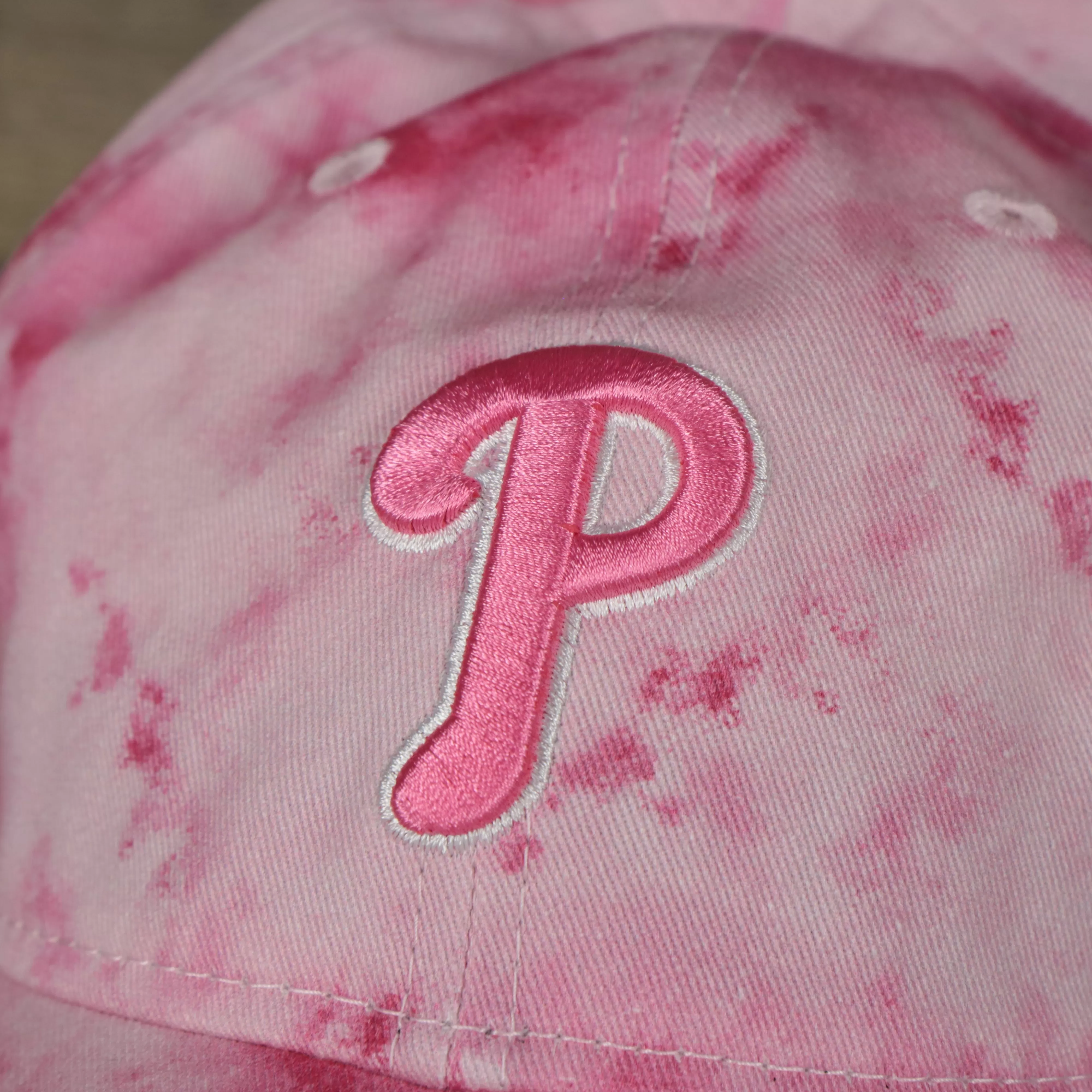 Philadelphia Phillies 2022 Mother’s Day On-Field 9Twenty Women's Dad Hat | Pink Tie Dye