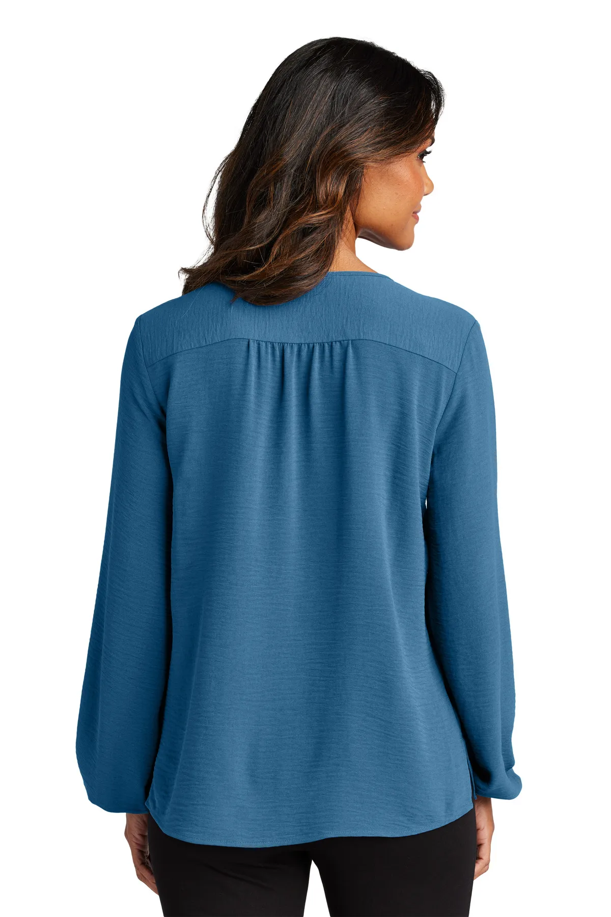 Port Authority Clothing LW714 Port Authority Ladies Textured Crepe Blouse SKU: LW714