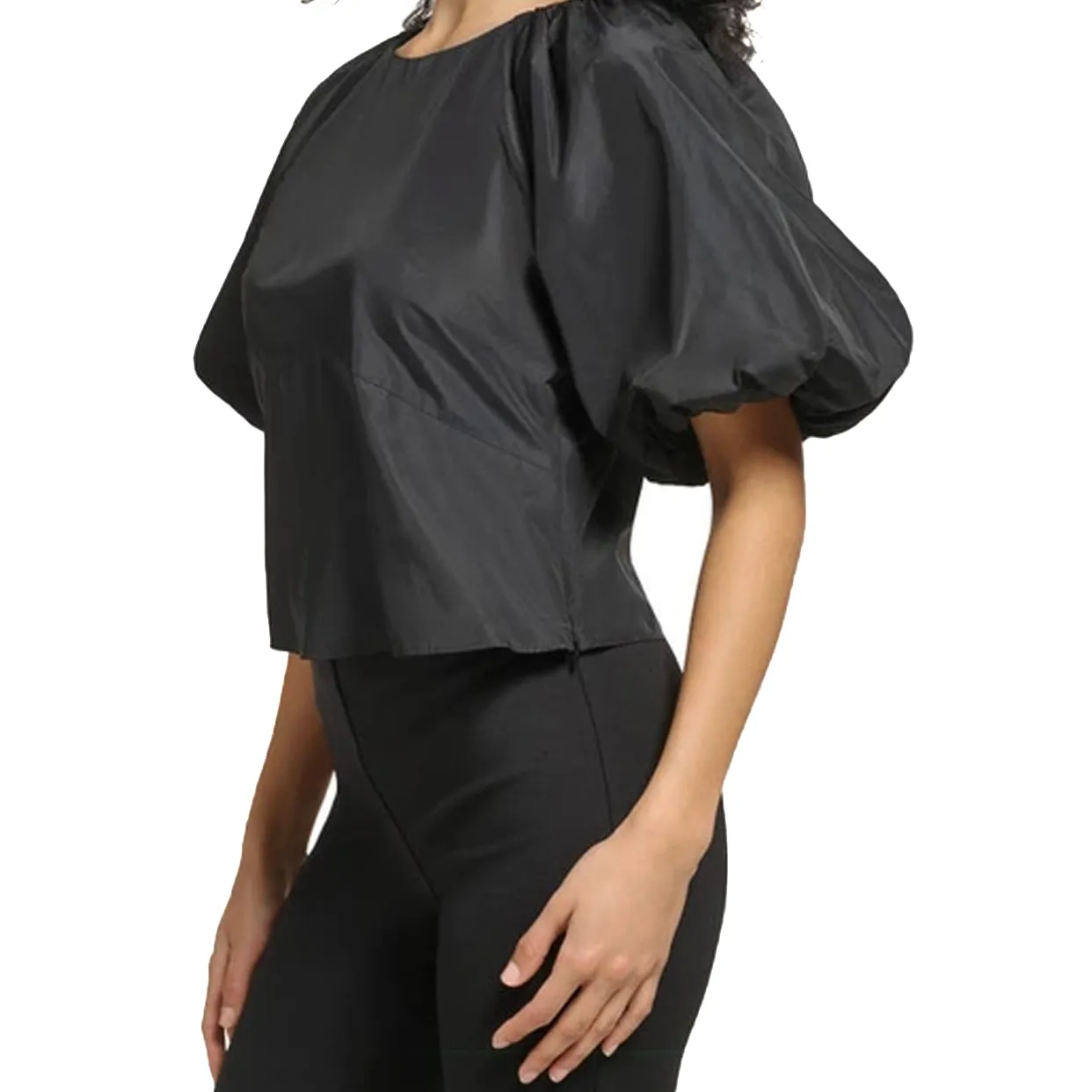 Puff Sleeve Blouse-Black