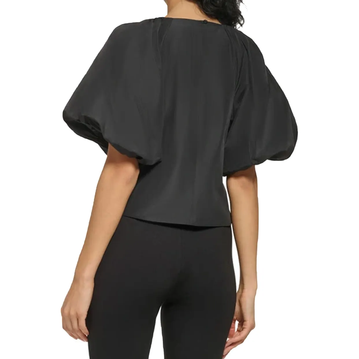 Puff Sleeve Blouse-Black