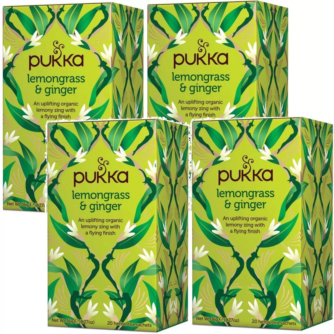 Pukka Tea Lemongrass & Ginger 20 Teabags 4 Pack