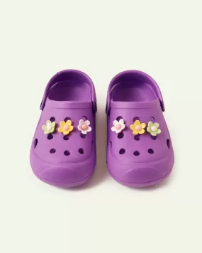 Purple Floral Crocs