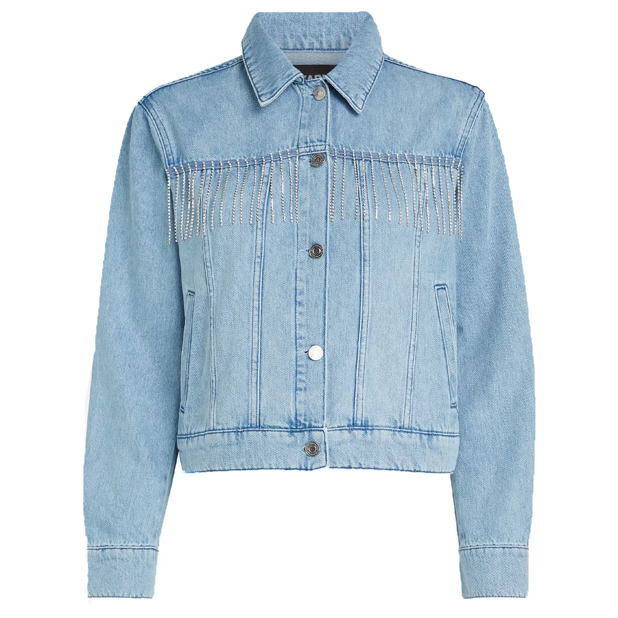 Rhinestone Embellished Karl Logo Jacket -Denim