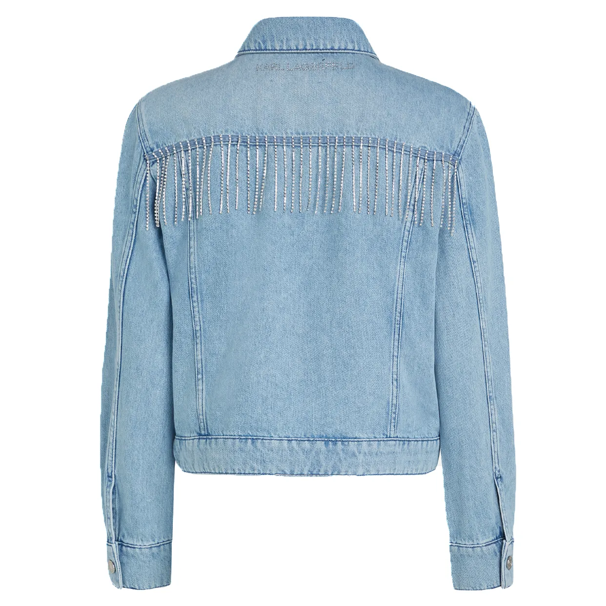 Rhinestone Embellished Karl Logo Jacket -Denim