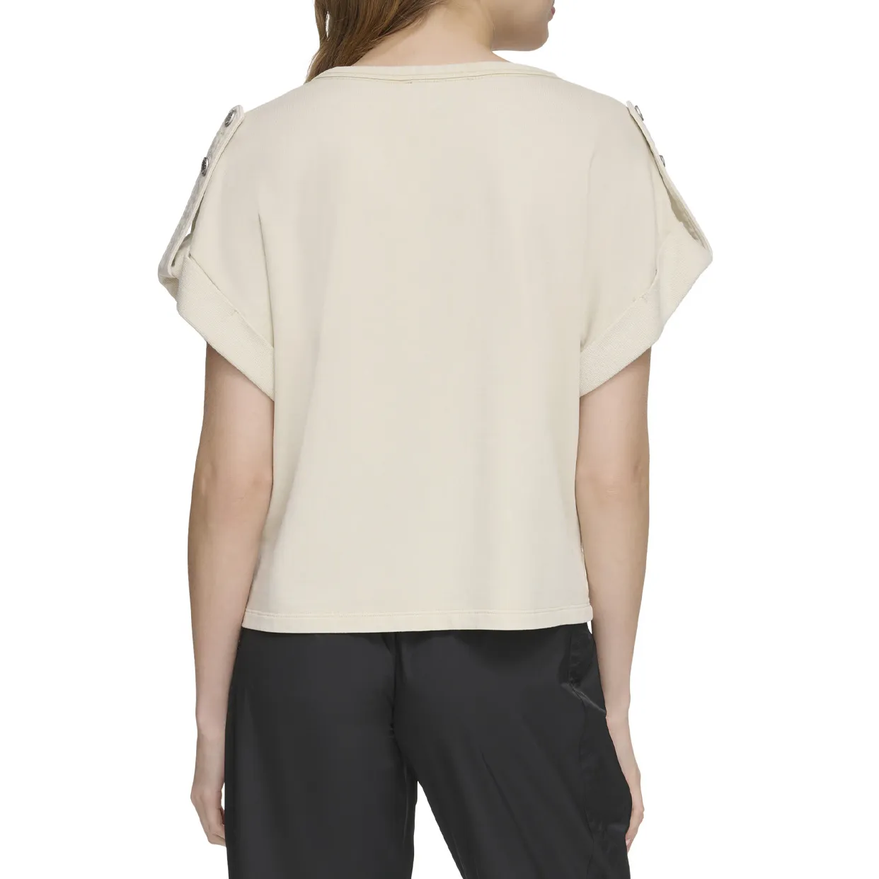 Roll Sleeve French T-Shirt -Khaki