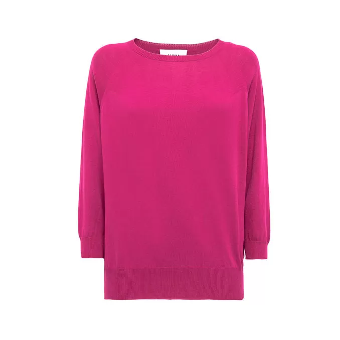 SEMI-BOAT JERSEY CREPE Woman Magenta 