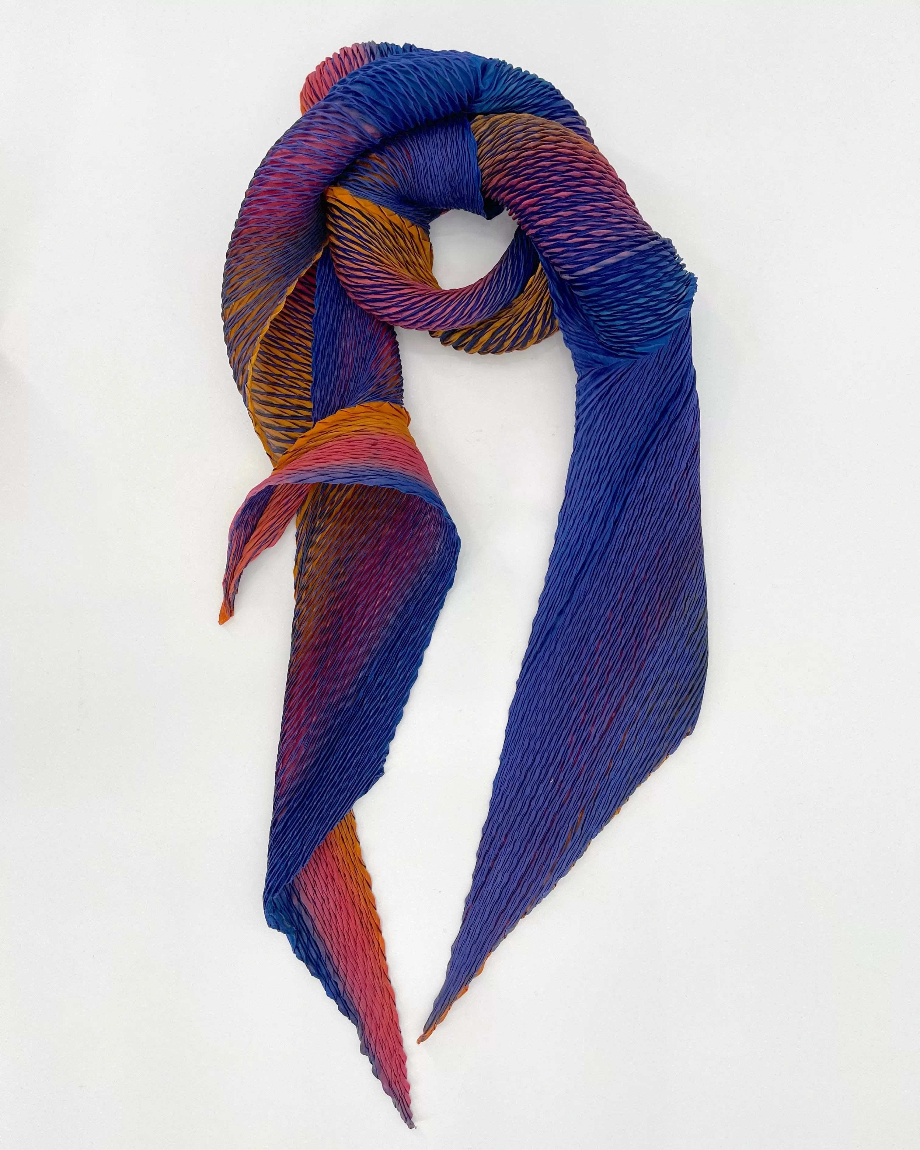 Shibori Zigzag Silk Scarf