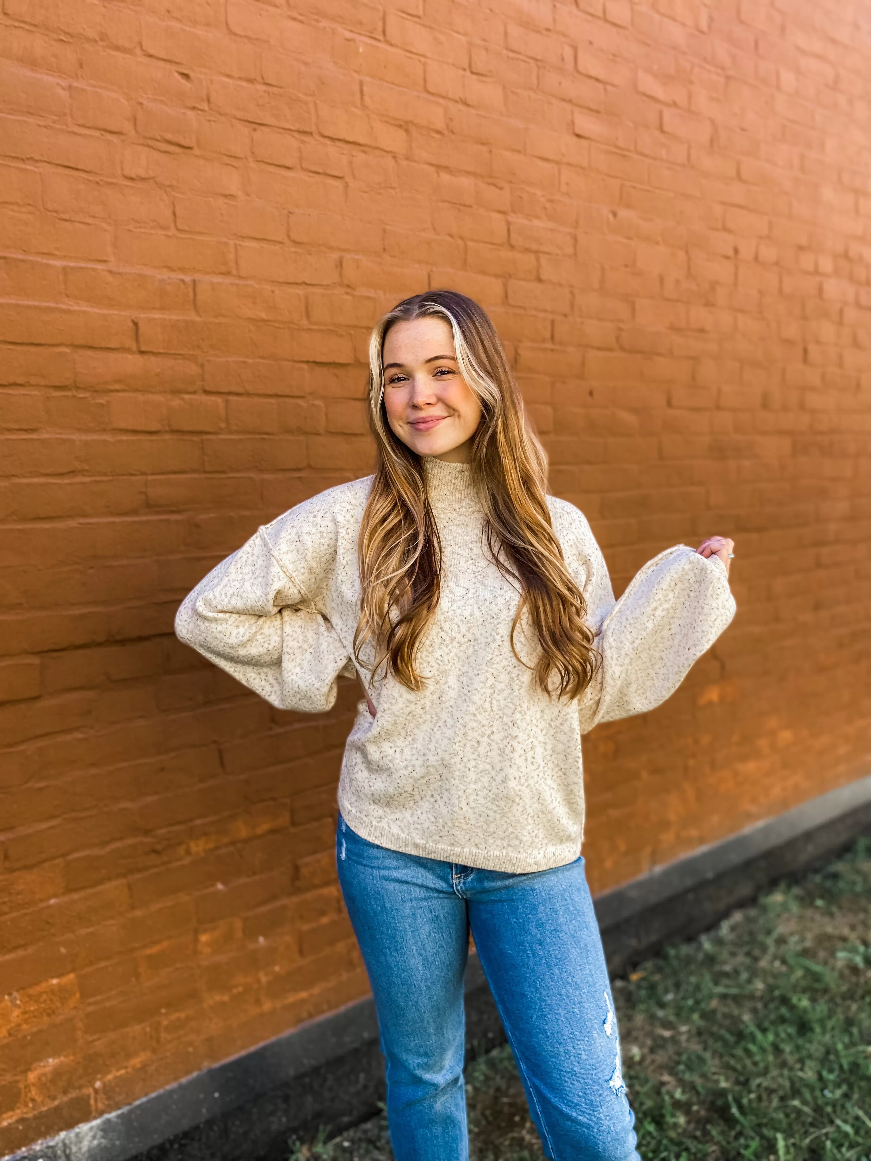 Simple Days Mock Neck Sweater