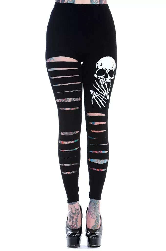 Slashed Skull Leggings