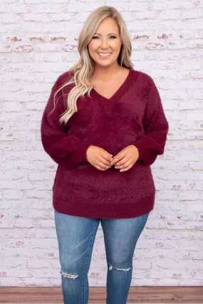 Snowland Fun Sweater, Wine