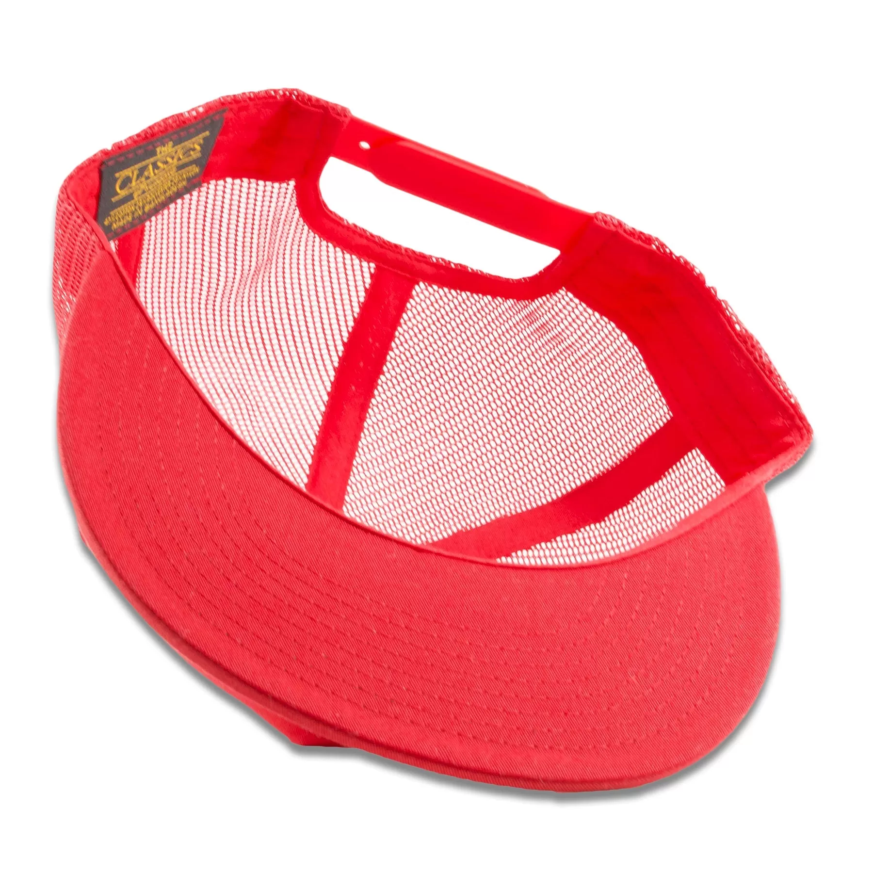 Solid Red Mesh-Back Trucker Snapback Hat