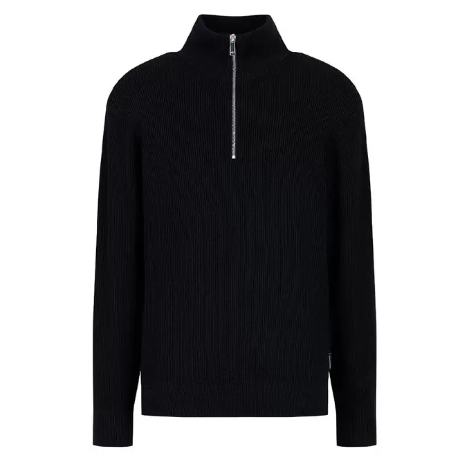 SWEATER 1/2 ZIP Man Blue Navy 