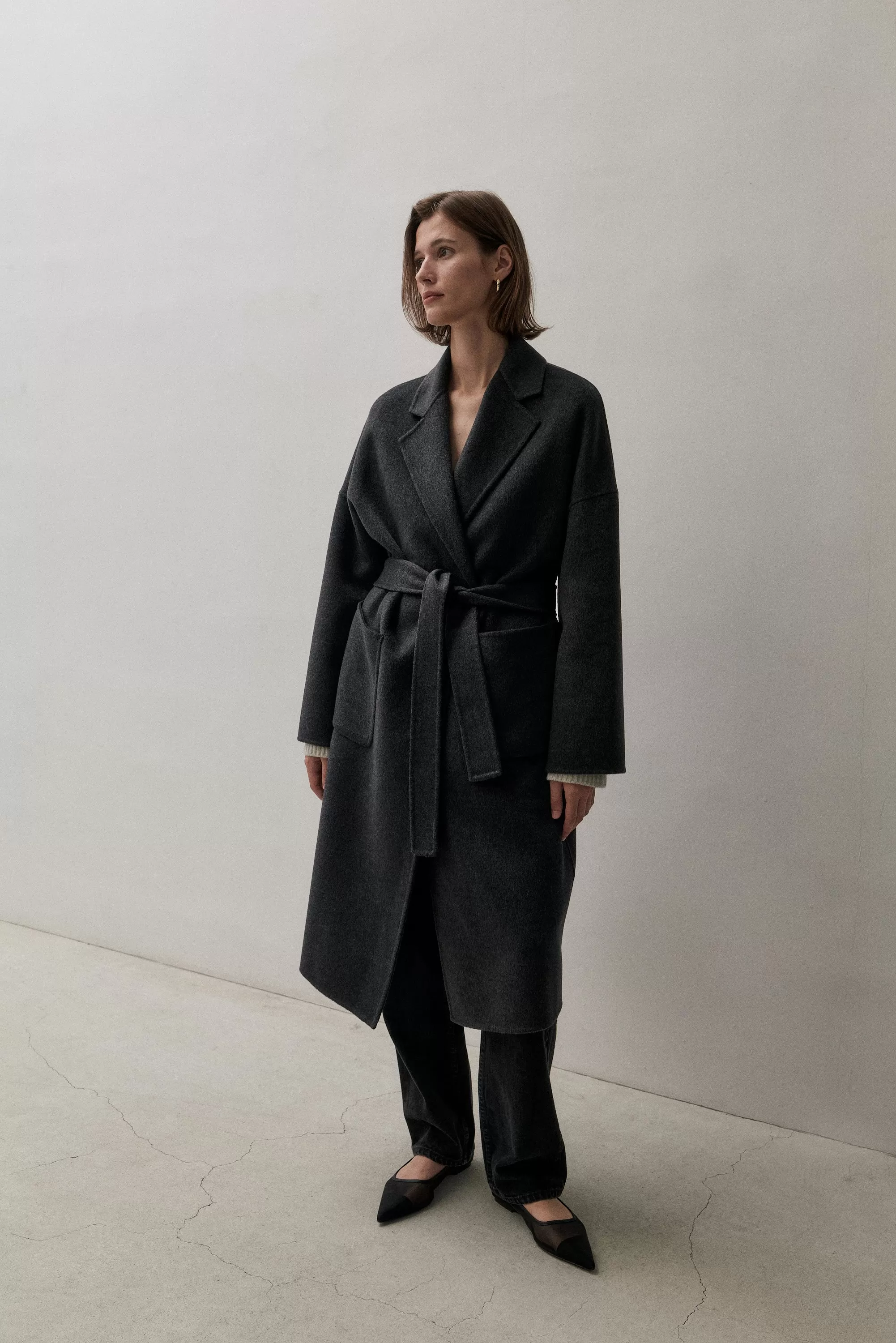 THE BOYFRIEND COAT - CHARCOAL 90/10