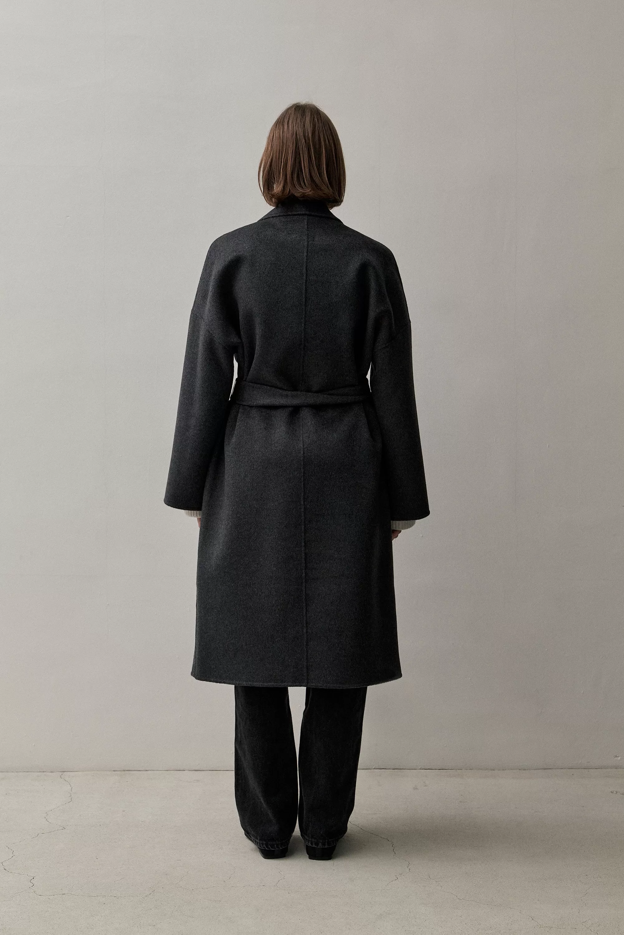 THE BOYFRIEND COAT - CHARCOAL 90/10