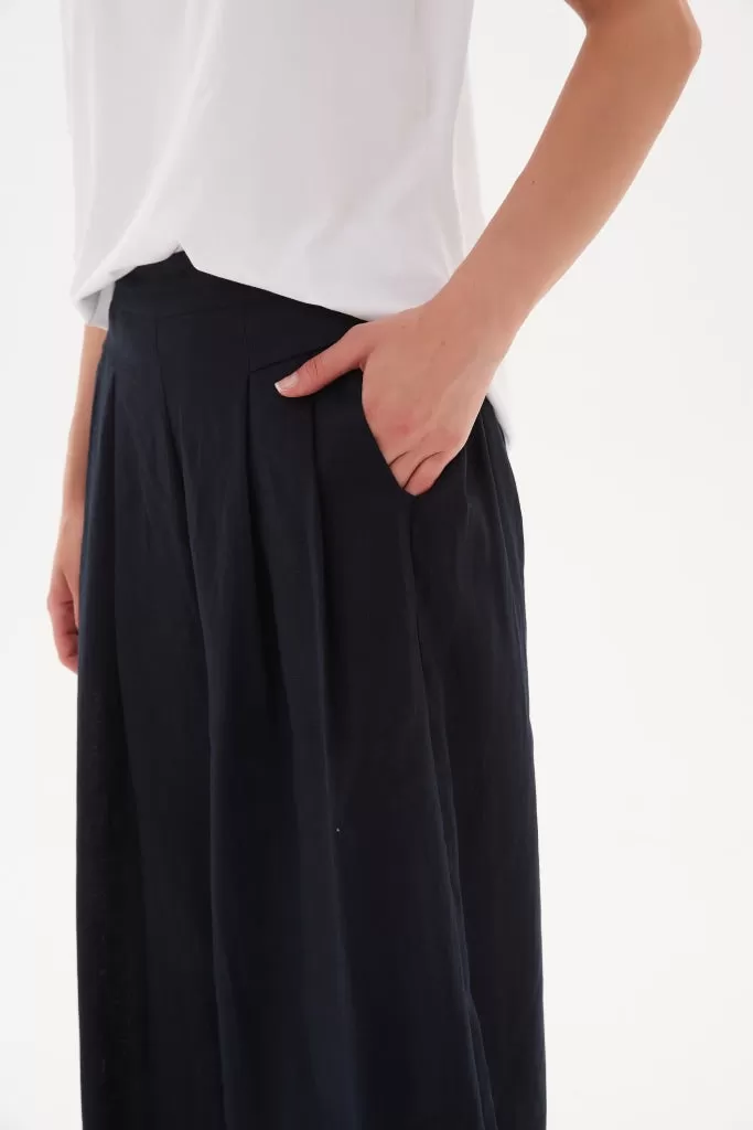 Tirelli - Elastic Back Palazzo Pant - Black