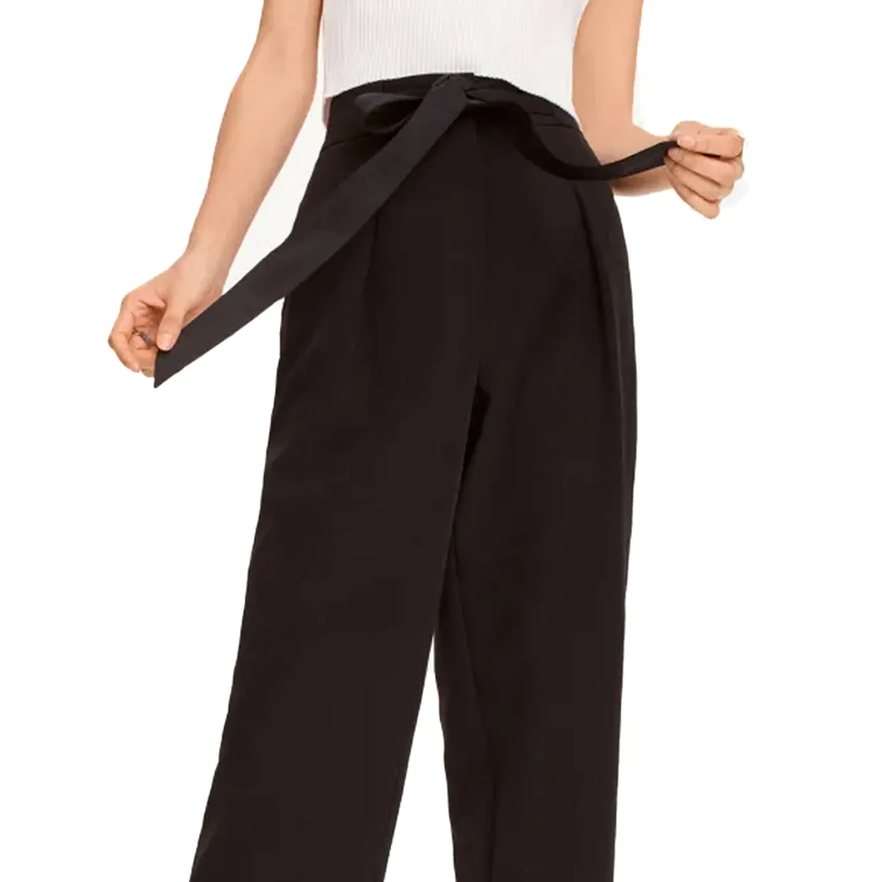 Twill Cropped Trouser -Black