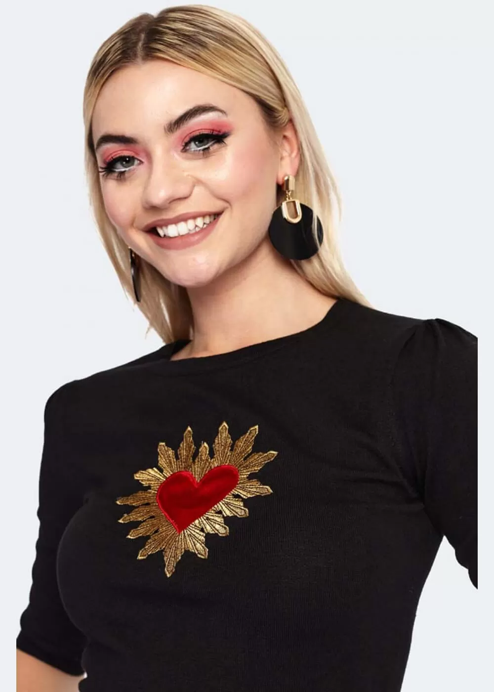 Voodoo Vixen Queen Of Sacred Hearts 40's Sweater Black