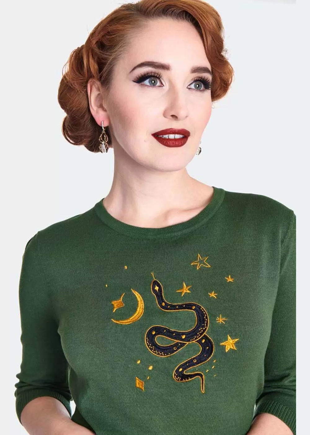 Voodoo Vixen Serpent Sweater Green