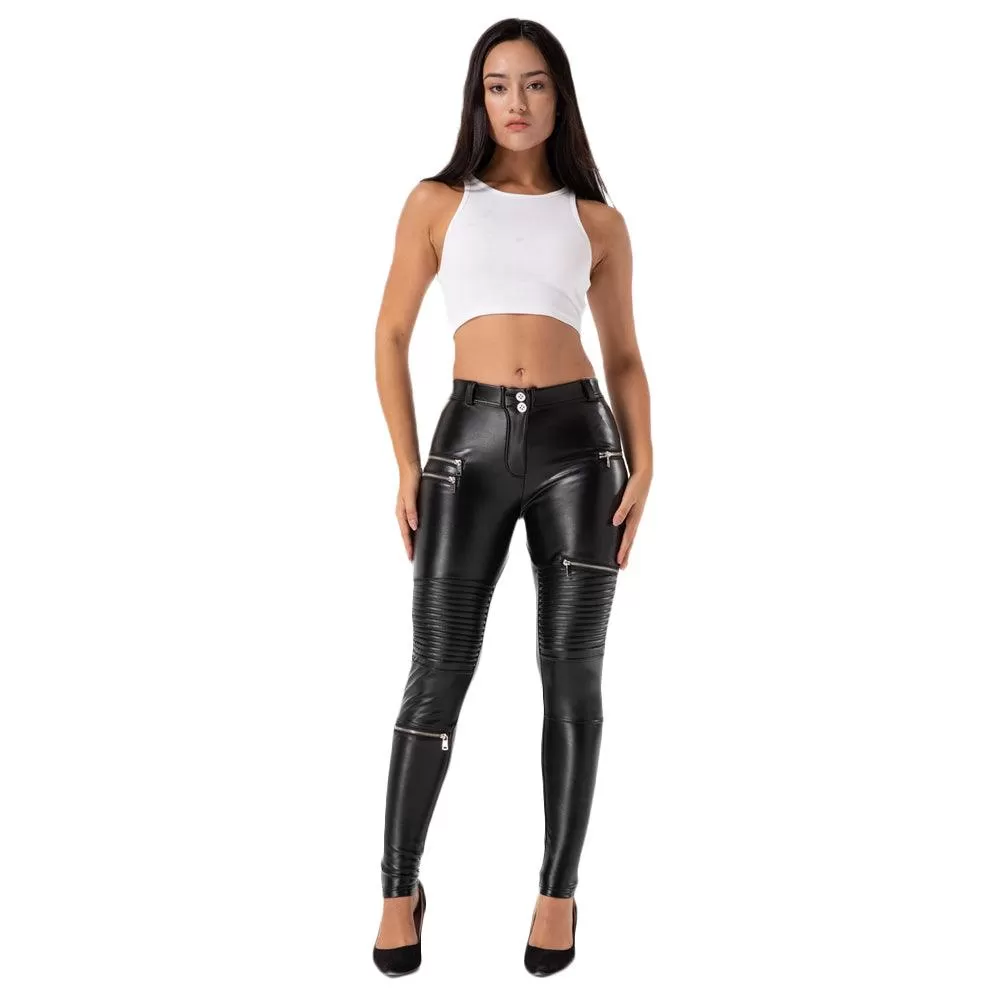 Warm Leather Moto Pencil Pants - Perfect for Biker Style Fashion