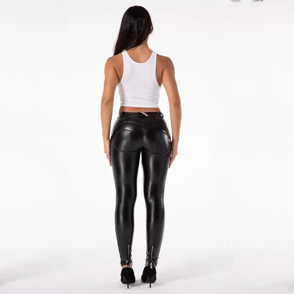 Warm Leather Moto Pencil Pants - Perfect for Biker Style Fashion