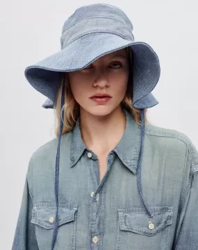 Wide Bucket Hat - Indigo