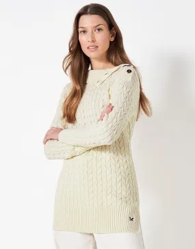 Women's Ida Button Shoulder Jumper from Crew Clothing Company - Cream