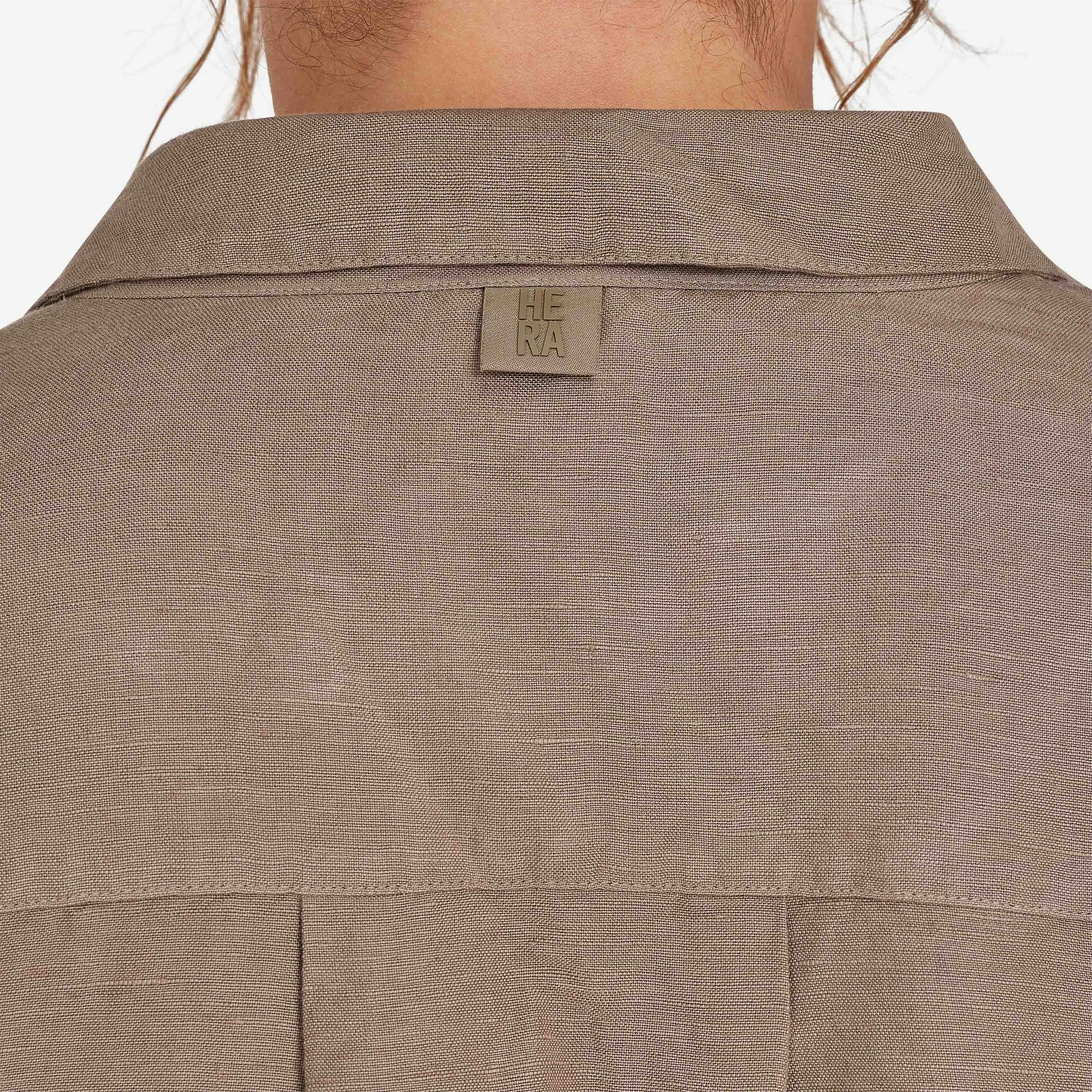 Womens Linen Mix Shirt - Marsh Grey | HERA Clothing