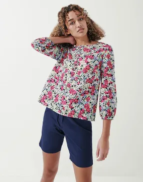 Women's Linen Printed Blouse from Crew Clothing Company